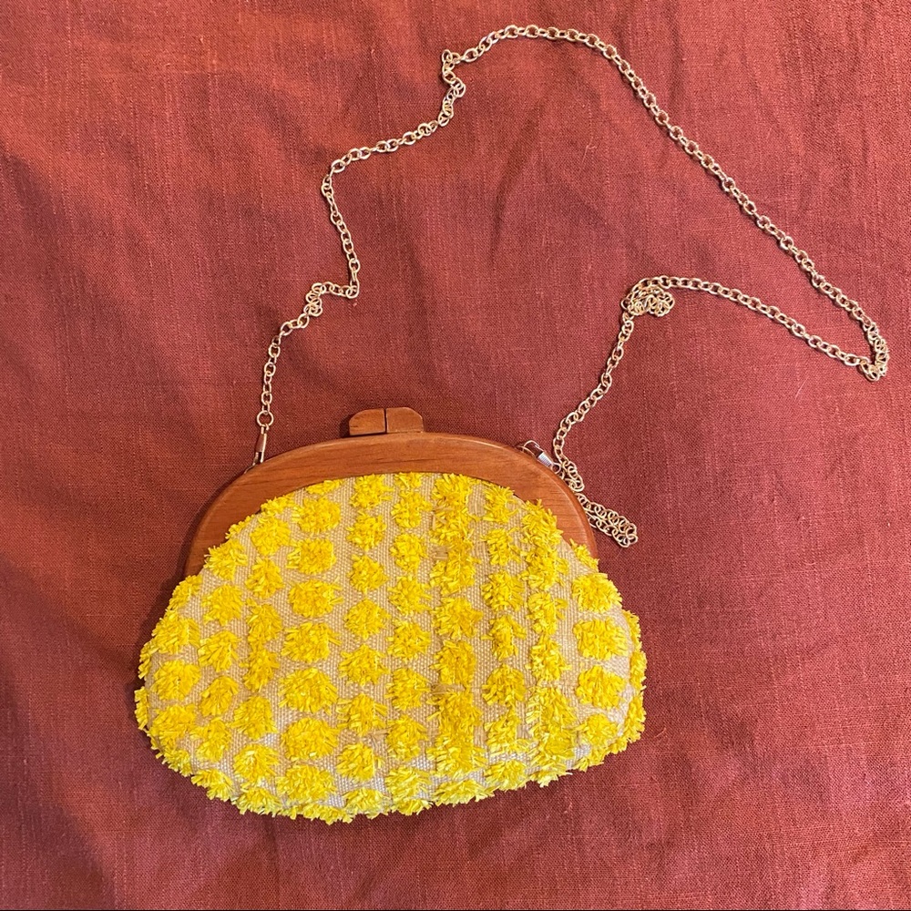 Yellow over the shoulder purse
